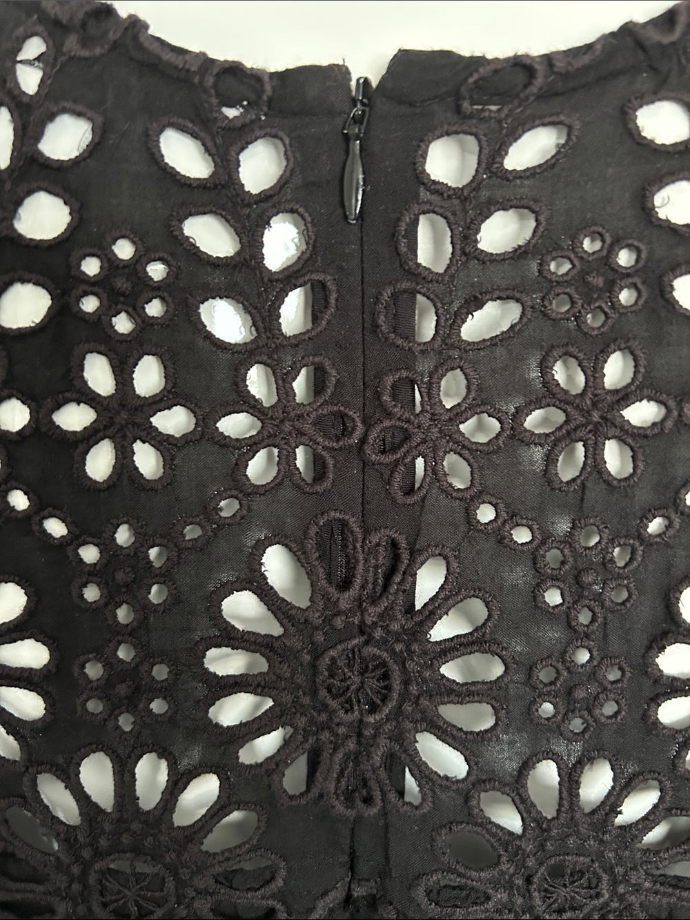 GANNI Emile Viscose Lace Top | Black Floral Eyelet Blouse | IT 42 Small-Medium - Picture 10 of 16